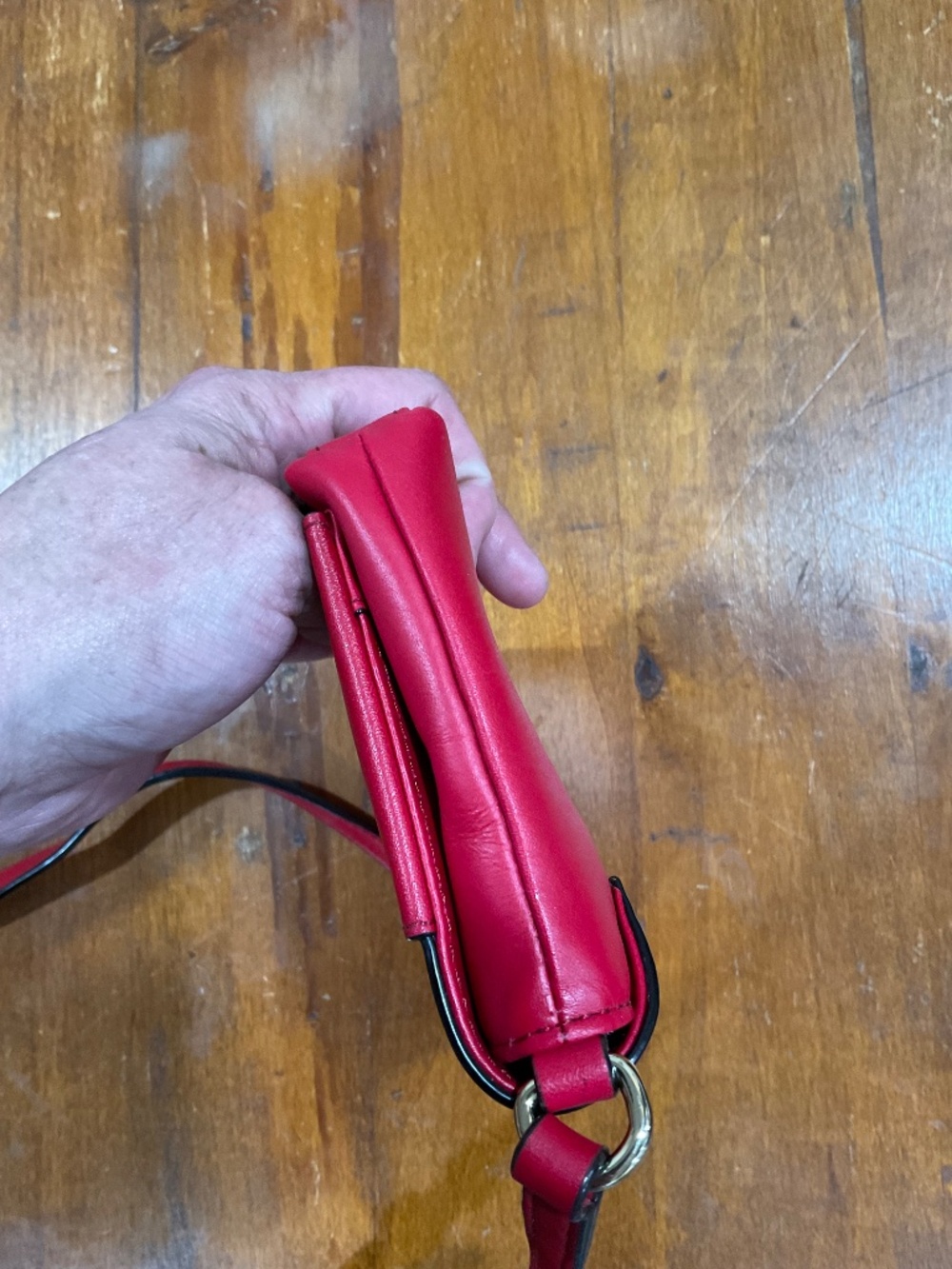 Kate Spade New York Red Smooth Leather Bow Crossbody Bag Flap Clutch - Picture 10 of 11
